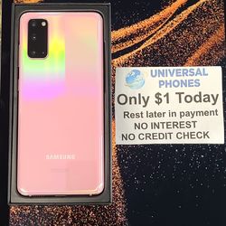 Samsung Galaxy S20 5G 128gb  Unlocked, FREE Smartwach/ Headphones. Pay $1 Today Rest in payments. NO CREDIT NEEDED FINANCING