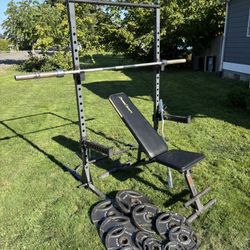 Squat Rack Weights Bars Weight Bench 