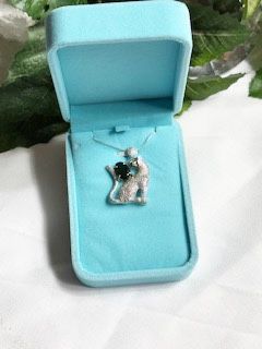 New,Pave Panther Pendant in Sterling Silver with a 10x12 mm Green Diopside