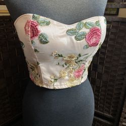 Embroider Floral Corset Top