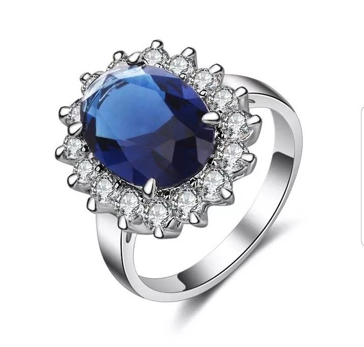 2Ct Oval Cut Blue Sapphire Bridal Engagement Ring 14k White Gold Finish Size 7,All Products : American Fashion Style Bags On Sale