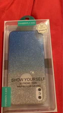 iPhone X Blue and silver fashion case