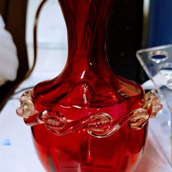 Vintage Pilgrim Glass Ruby Vase ~Breathtaking~