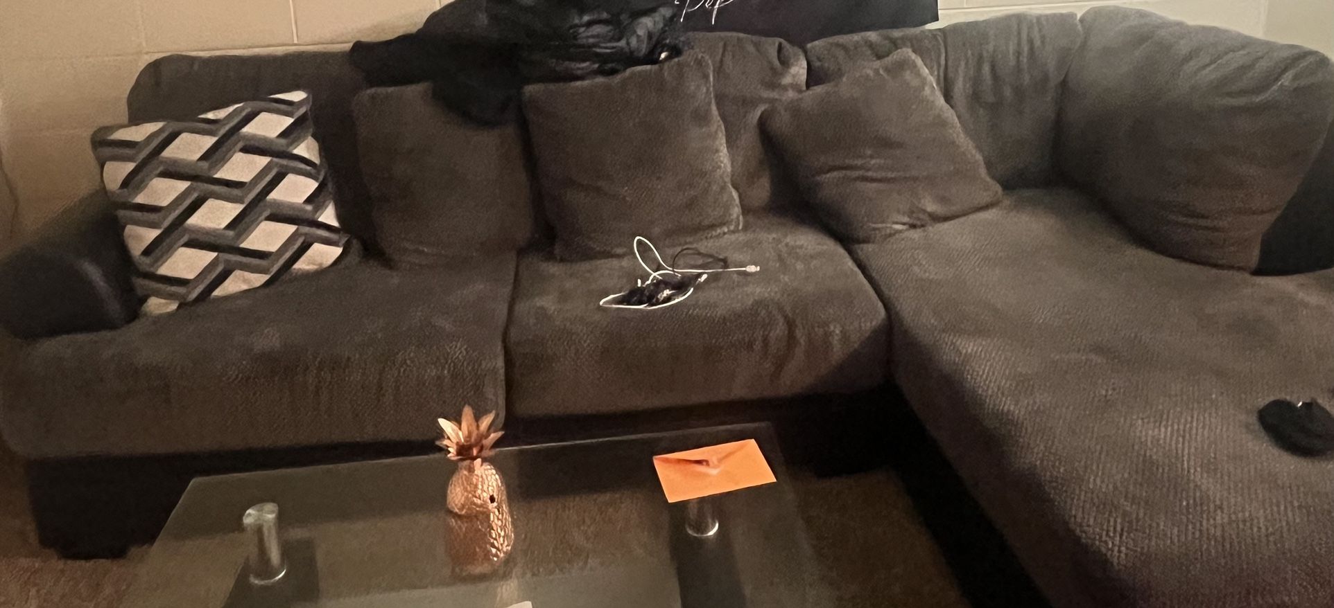 Gray And Black Sectional Couch