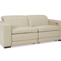 High End Leather Electric Reclining Couch/loveseat 