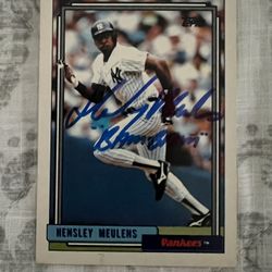 NEW YORK YANKEES HENSLEY MEULENS  “BAM BAM” SIGNED CARD