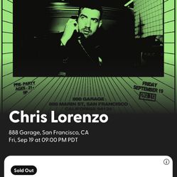 Chris Lorenzo @ 888 Garage SF