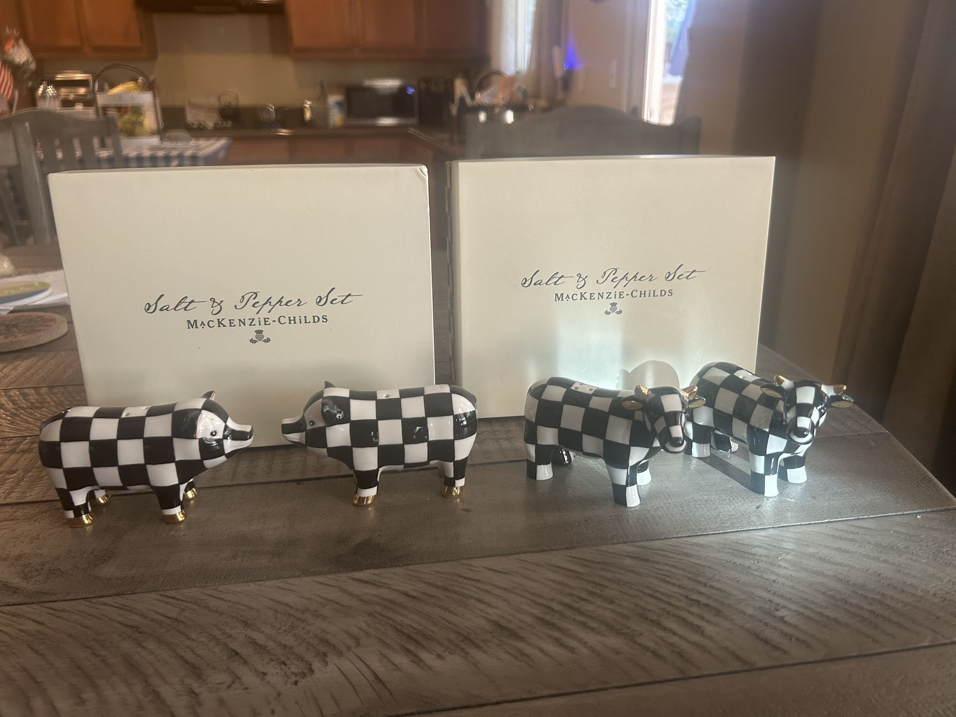 McKenzie Childs Pig And Cow Salt & Pepper Shakers