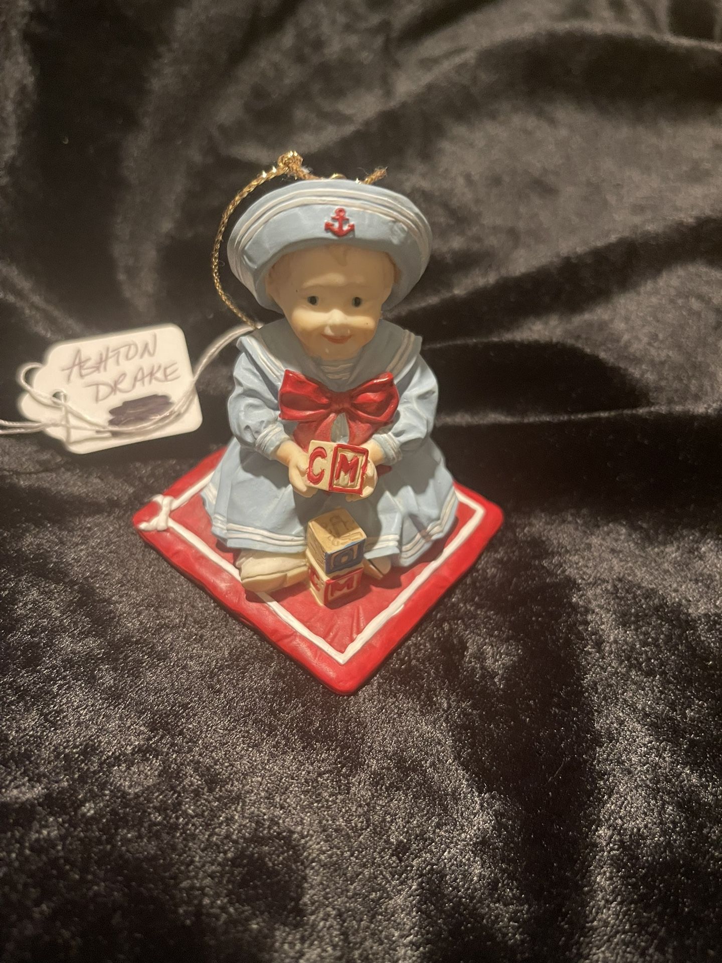 NWOT Ashton Drake “Amanda” Porcelain Baby Christmas Ornament