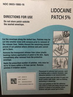 Lidocaine Patches 30 Patches, New In Box