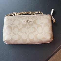 Coach Khaki Chalk Clutch 