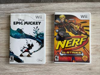 Disney Epic Mickey and Nerf N Strike CIB With Manuals - Nintendo Wii Lot