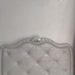 Elevate Your Bedroom! Glam Silver Crocodile-Textured Tufted Headboard, Box Spring And Mattress- Only $50