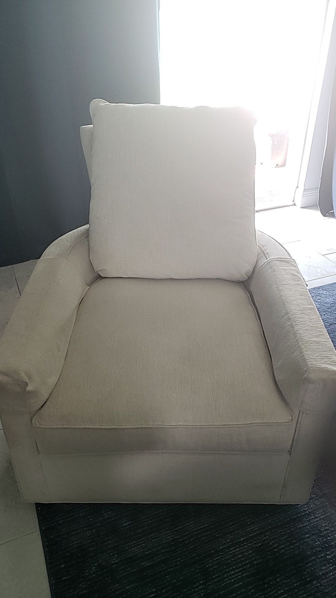 Big living room chair with leg rest