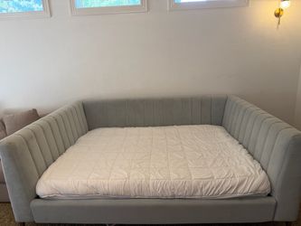 Light Blue Velvet Upholstered Daybed - Pottery Barn