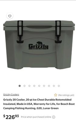 Grizzly 20 Qt Rotomolded Cooler -white