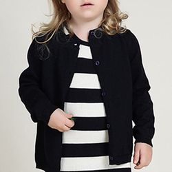 Girls Crewneck Cardigan Long Sleeve Children Button Cotton Sweater Uniform Sweaters for Little Girls