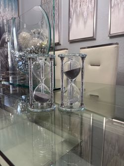 Decorative Crystal Hourglass Set of 2