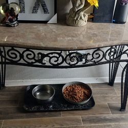 Marble Top Cast Iron Table