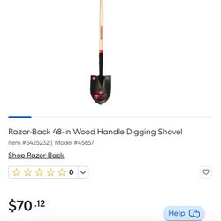 Razor-Back 48-in Wood Handle Digging Shovel
