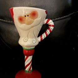 Christmas Santa Cup On A Candy Cane Stem