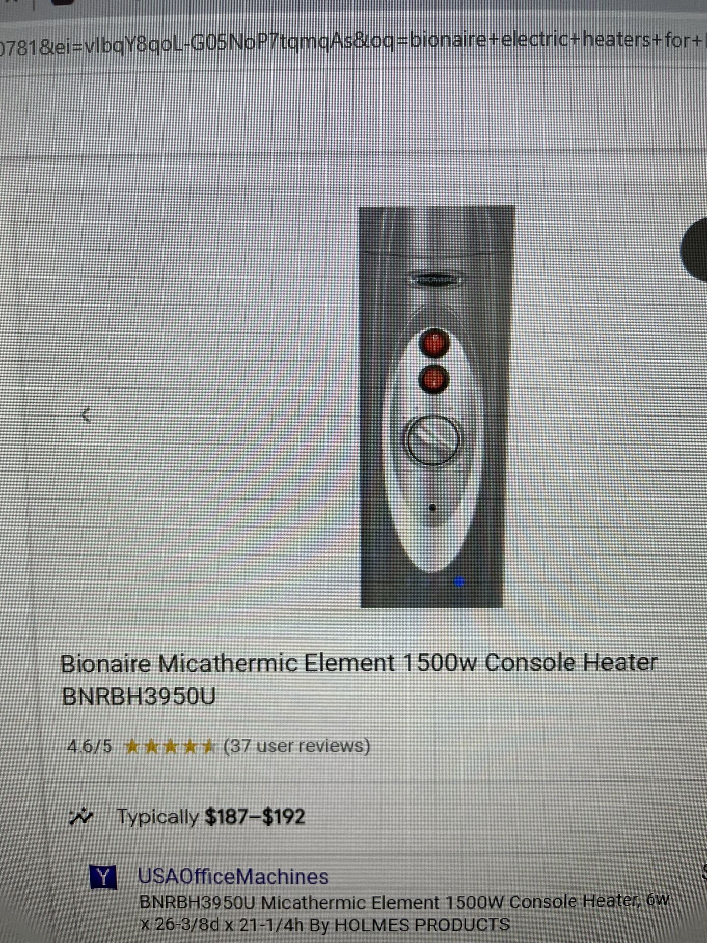 Bionaire Micathermic Heater for Sale in Valley Stream, NY - OfferUp