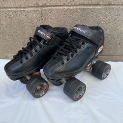 RIEDELL BLACK WOMENS QUAD SPEED SKATES SONAR CAYMAN WHEELS R3 CAYMAN 3064 SZ 4