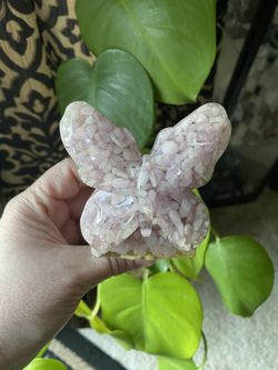 Resin and Kunzite Butterfly Dish 