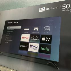 Brand New Philips 50in Flatscreen Roku TV $200 OBO