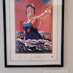 $250 Vintage Rolling Stones Tour Autographed Lithograph 241/5000  With COA.