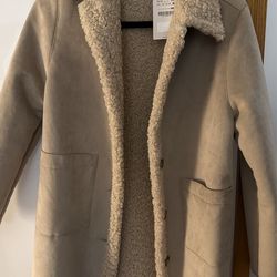 zara sherpa jacket -new