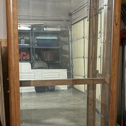 Curio Cabinet Honey Oak Wood 