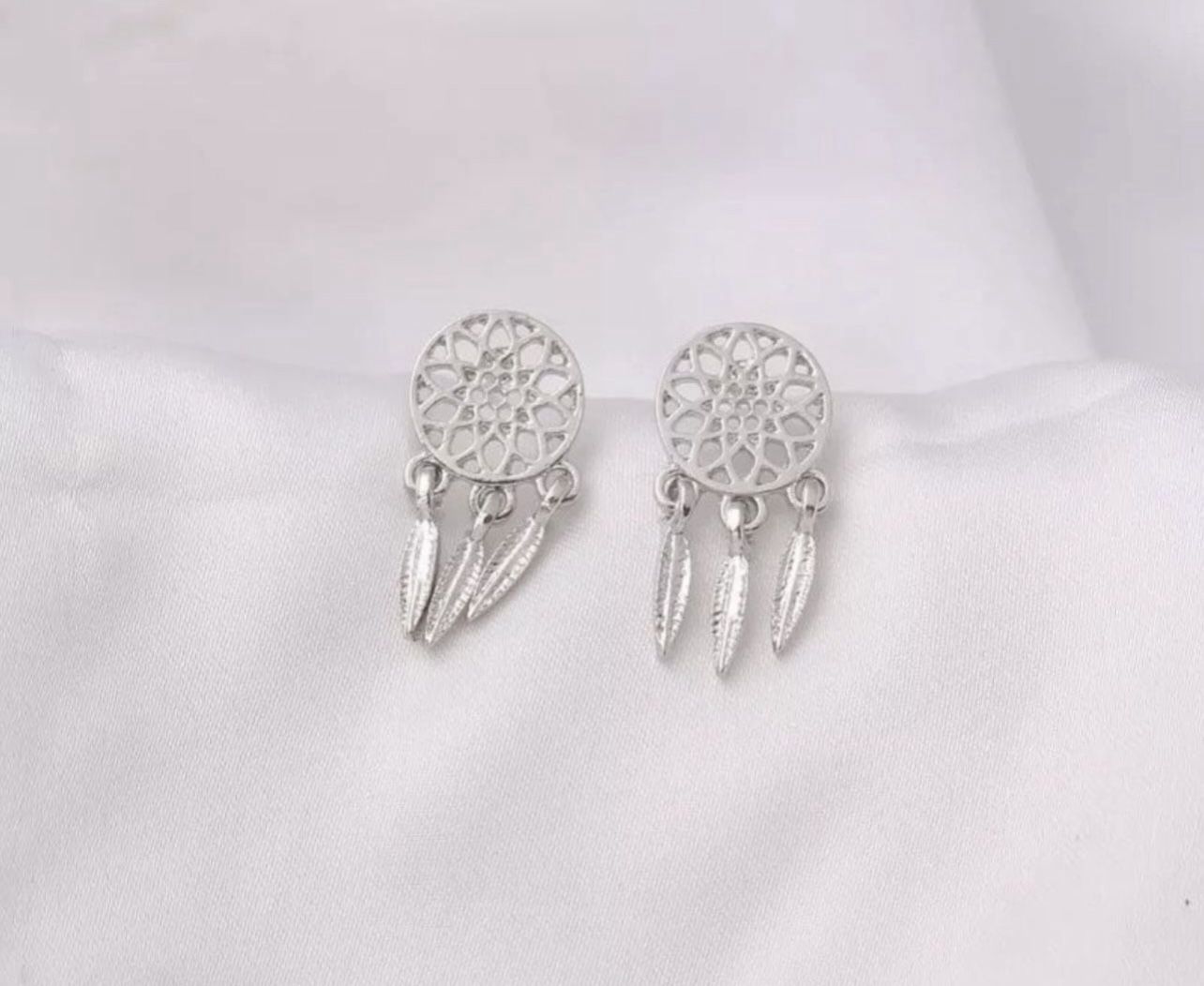 New Women’s Silver Dream Catcher Earrings Jewelry Gift