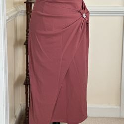 Button Detail Wrap Skirt
