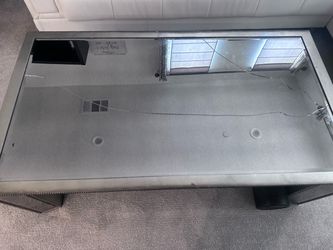 Mirrored Glass Top Coffee Table