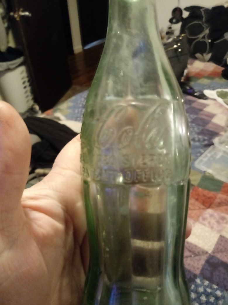 Antique glass coca cola bottle $25