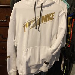 Brand New Nike Gold And White Hoody And All White Jordan What The Hoodie