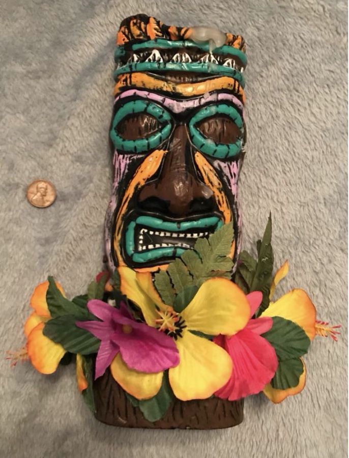 Tiki Candle - Face on both sides - Luau Hawaii