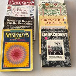 9 Needlepoint/Embroidery Books 