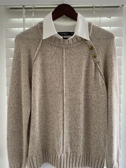 Ralph Lauren, Beige/ Pearl White Sweatshirt , Size M