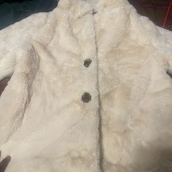 Off White Fur Coat $10 Size Large 