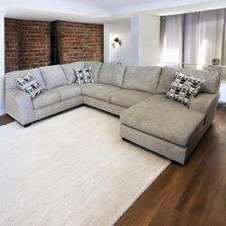 OM• $38 Initial • Brand New Ballinasloe 3 Piece Sectional With Chaise Couch 