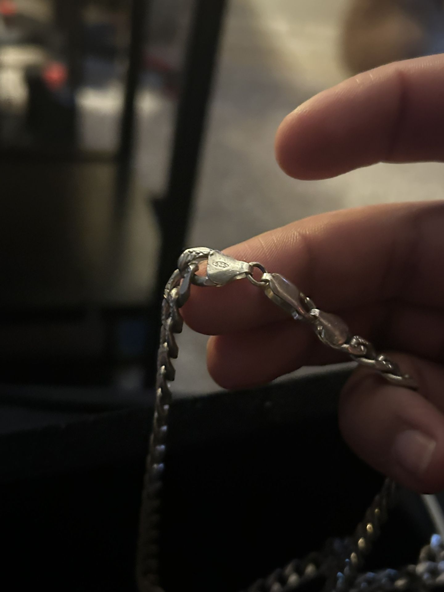 Solid Flat Curb Chain Necklace Sterling Silver 22inch