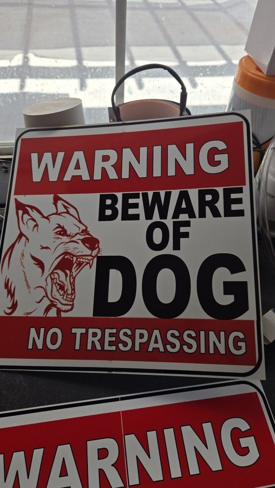 Signs Beware Of Dog. 12x12 Aluminum