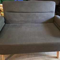 46" Fabric Sofa Loveseat, Dark Gray