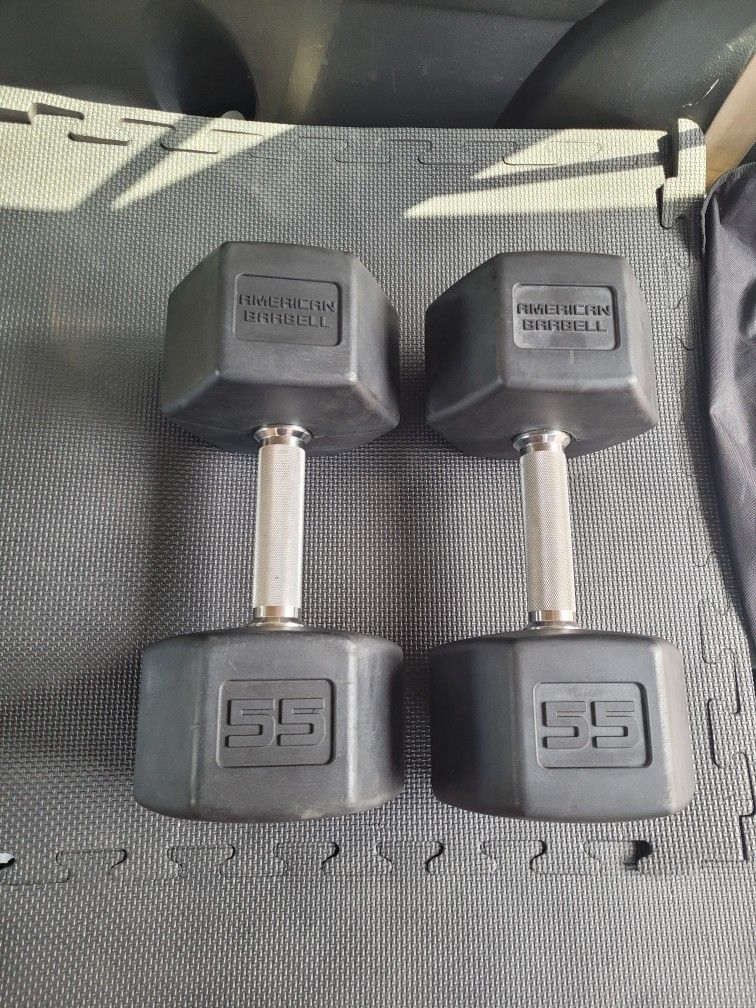 55lbs American Barbell Dumbells Weights for Sale in Hayward, CA - OfferUp