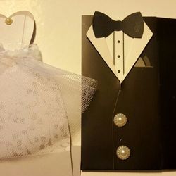 Bride and groom goodie or gift boxes