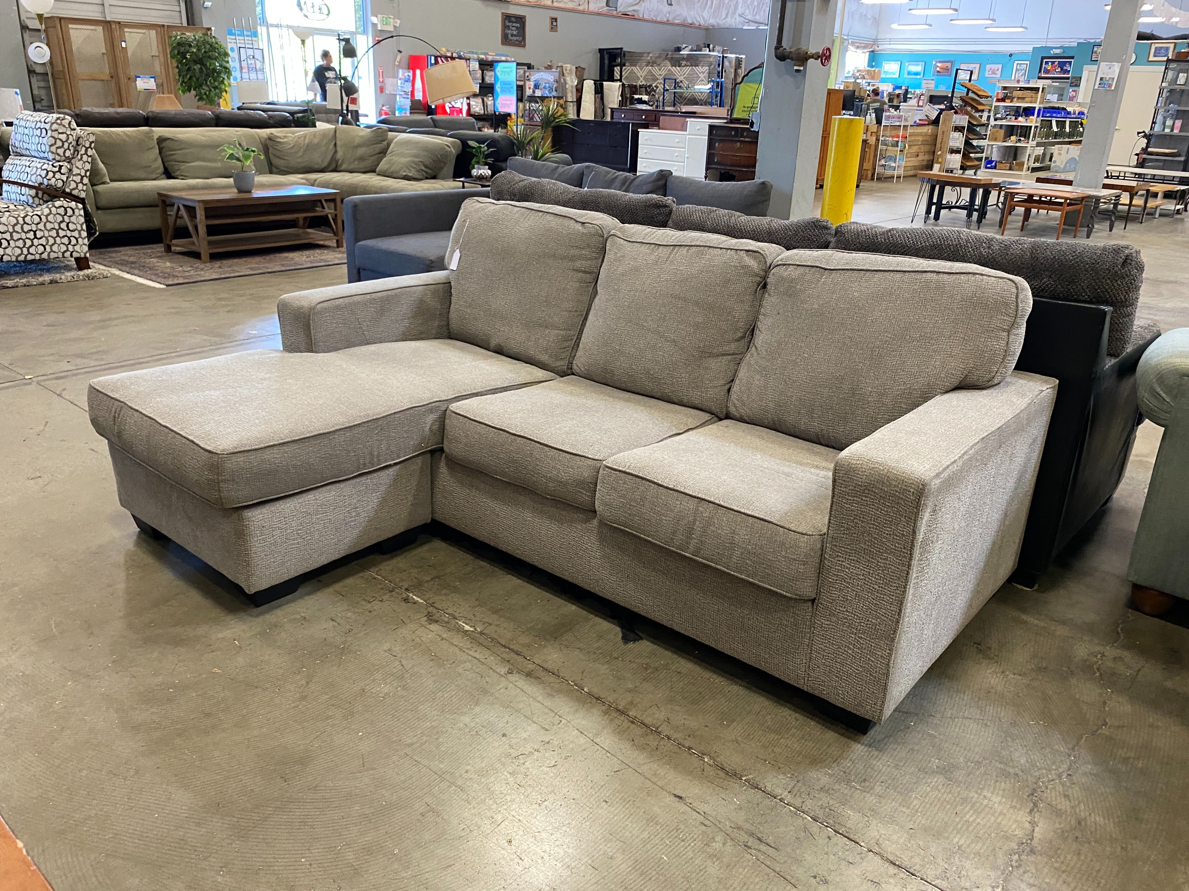 ASHLEY Light Grey Chaise Sectional