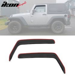 Fits 2007-2017 Jeep Wrangler& 18 Wrangler JK 2Dr In-channel Window Visors Deflectors