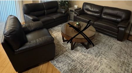 Living room leather furniture 3 pcs set